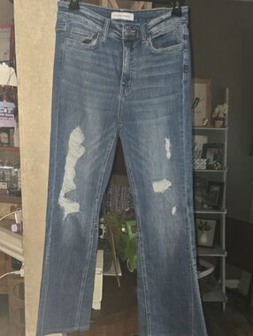 Flying Monkey Distressed Wide Leg Jeans in Blue Wash🎈